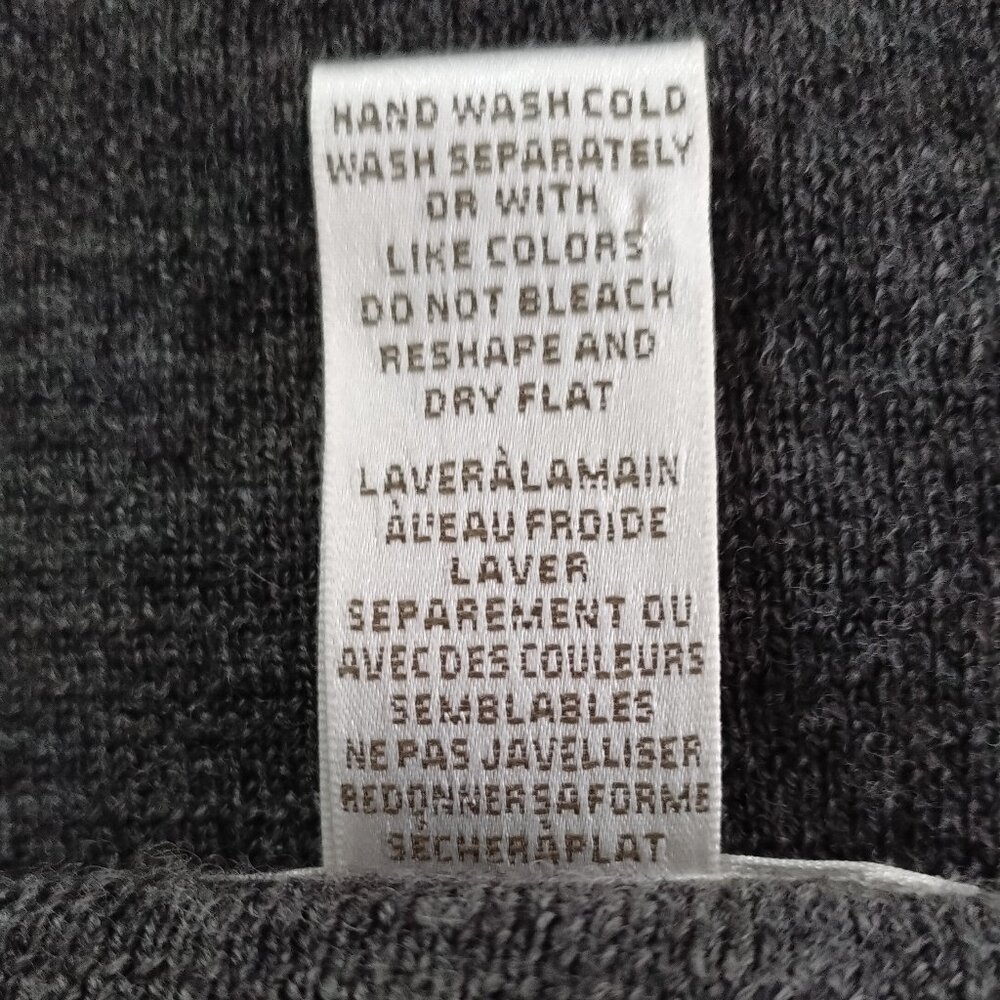 Grey Italian Merino Wool Cardigan with Ruffles - Picture 13 of 13